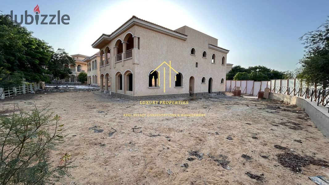 Stand alone villa for sale in Madinaty Type F corner unfinished huge land area garden view 0