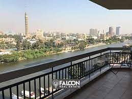 Hotel apartment, Ready to move , 123 square meters, fully finished, on the Nile Corniche, in the Nile Pearl Towers, Maadi, under the management of 0