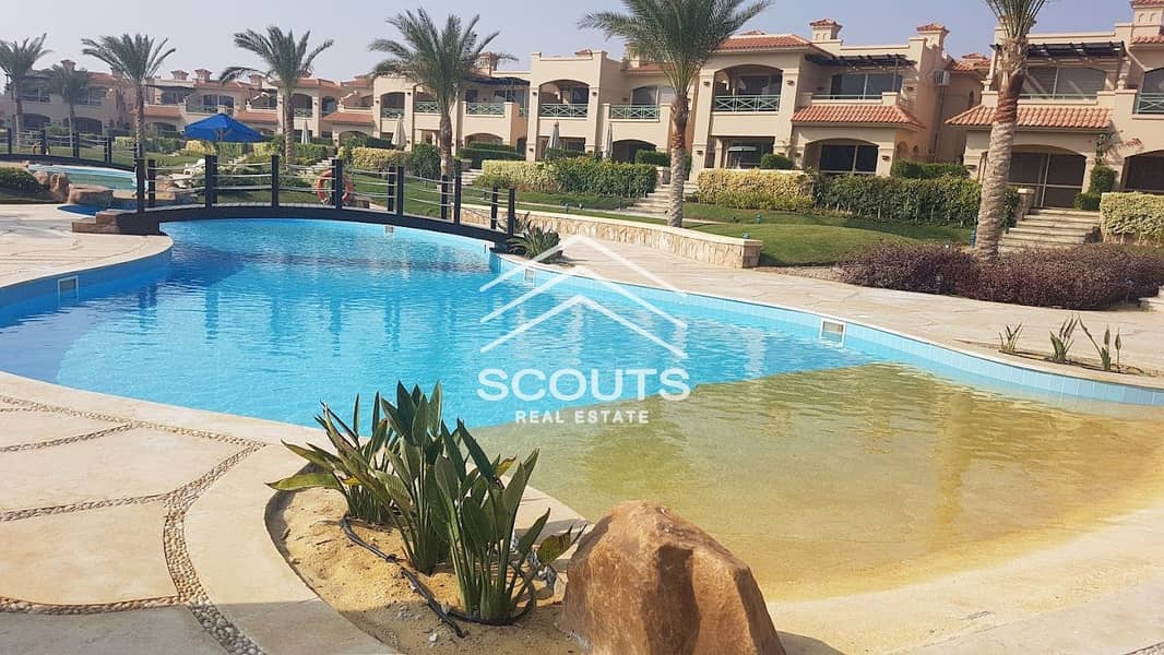 شالية بجاردن على البحر متشطب بالكامل للبيع في لافيستا جاردينز العين السخنة lavista gardens ain sukhna 0