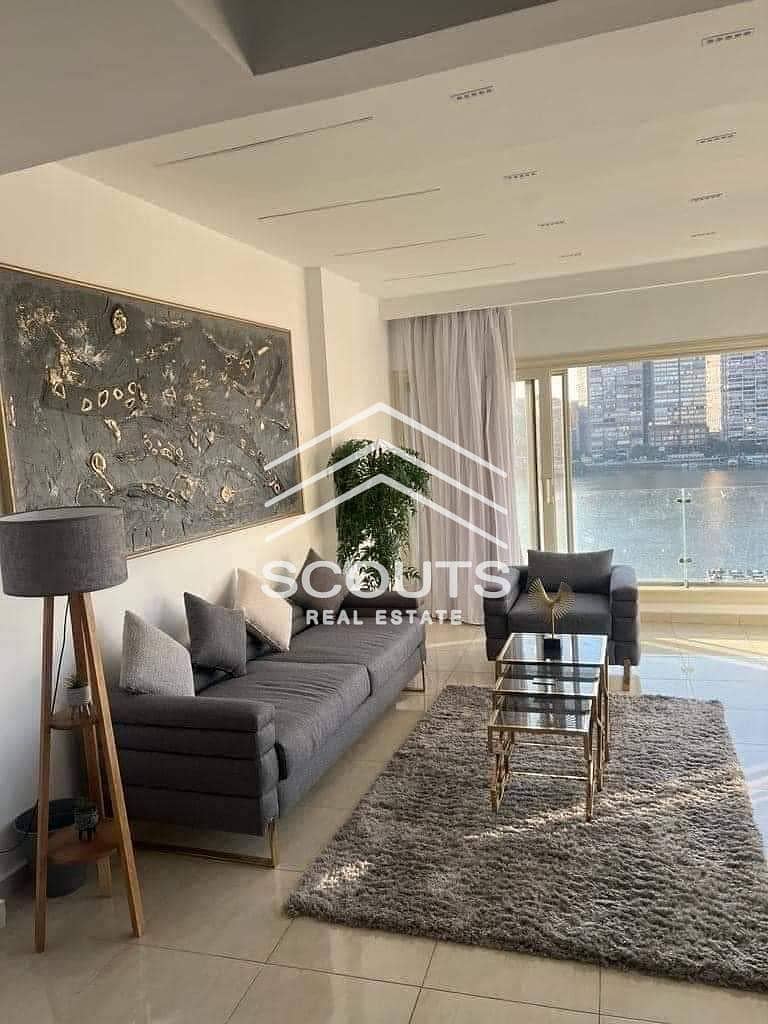 Apartment for sale in Maadi, directly on the Nile, residential building with hotel finishes, Rêve Du Nil Tower, fully finished with furniture, 0