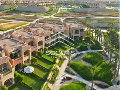 Chalet for sale in La Vista Gardens, Ain Sokhna, fully finished, located near Zafarana and on the Suez Road. The entire village is located on the sea