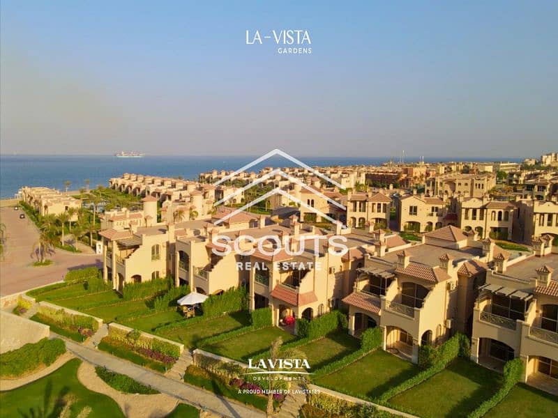 Own a fully finished chalet with immediate delivery with a direct view of the sea in La Vista Gardens Ain Sokhna near Porto Sokhna and Zaafarana 0