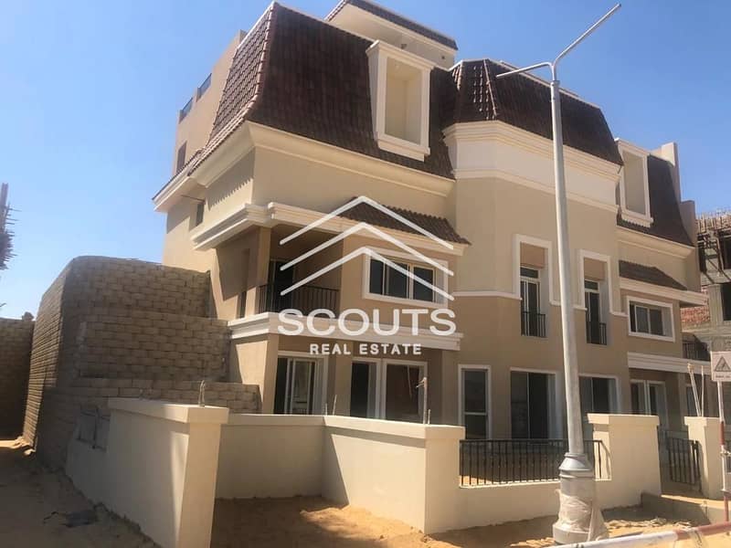 Ground floor doupex with garden for sale at a 42% discount next to Madinaty, Sarai Compound, New Cairo 2