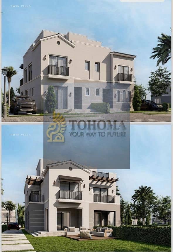 Twin villa for sale 300 m with installments at Hyde park new Cairo 0