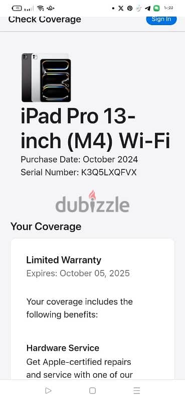 ipad pro m4 13 inch wifi silver مشحون ٣ مرات 512