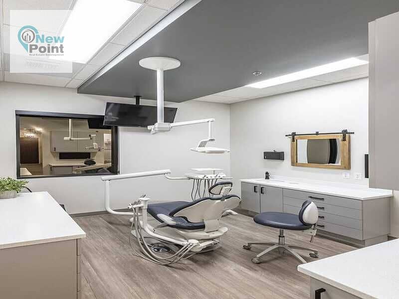 Without down payment, own a 43-square-meter clinic, finished with air conditioners, minutes from 90th Street, in the heart of the Fifth Settlement 1