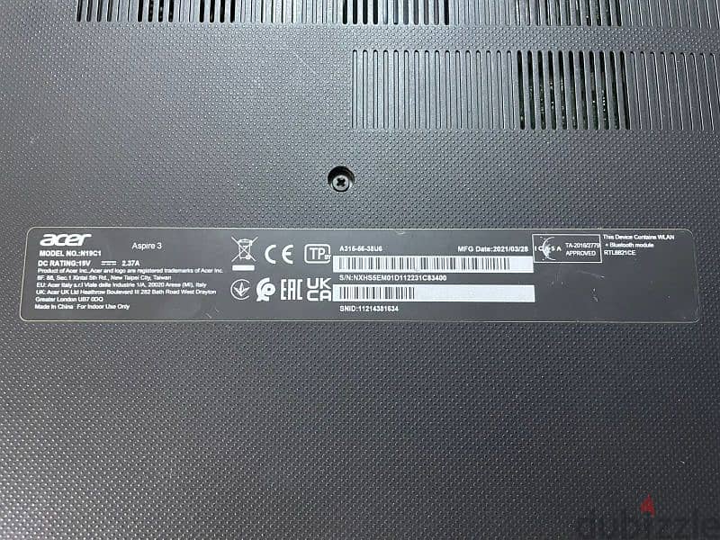 Acer aspire 3 like new model A315 3