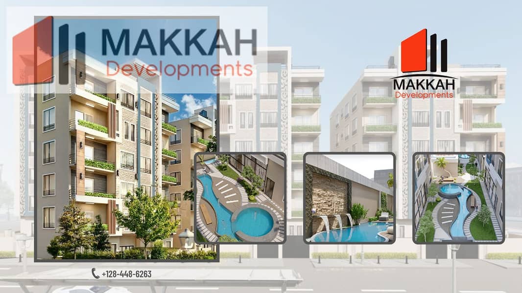 Apartment in Makkah Mini Compound with an area of 195 sqm, featuring 4 bedrooms and 3 bathrooms, available for installment directly from the owner in 0