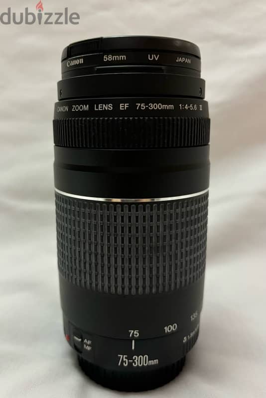 Canon EF 75-300mm f/4-5.6 Ill Lens with accessories لينس كانون 1