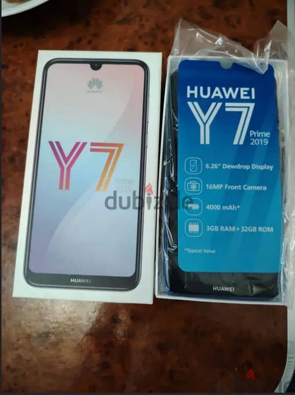 لليع Huawei Y7 prime بالكرتونه وكل مشتملاته الاصلي 0