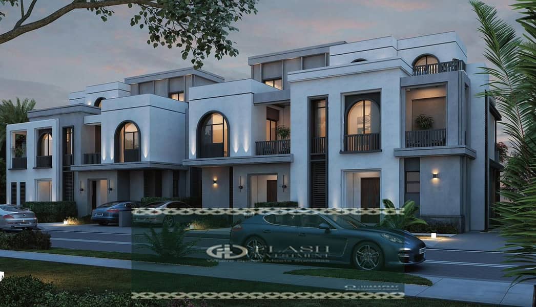 Own a townhouse and benefit from a 20% cash discount in Fifth Settlement within a fully serviced compound, 0% down payment and the rest in annual inst 4