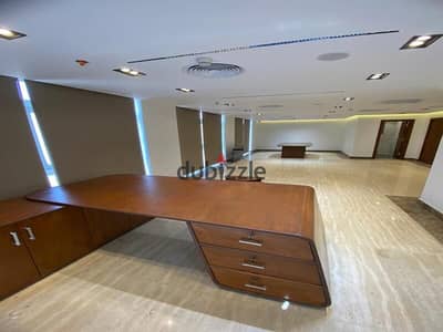 For rent, a fully finished administrative building with an elevator, 3 floors, a For rent office, 700 square meters, in Sheikh Zayed, near the axis a