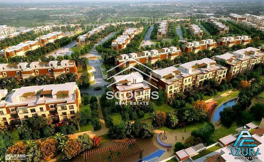 With a down payment of 880 thousand, I own an apartment with a garden in Sarai Compound in the heart of New Cairo with a 42% discount at an excellent 0