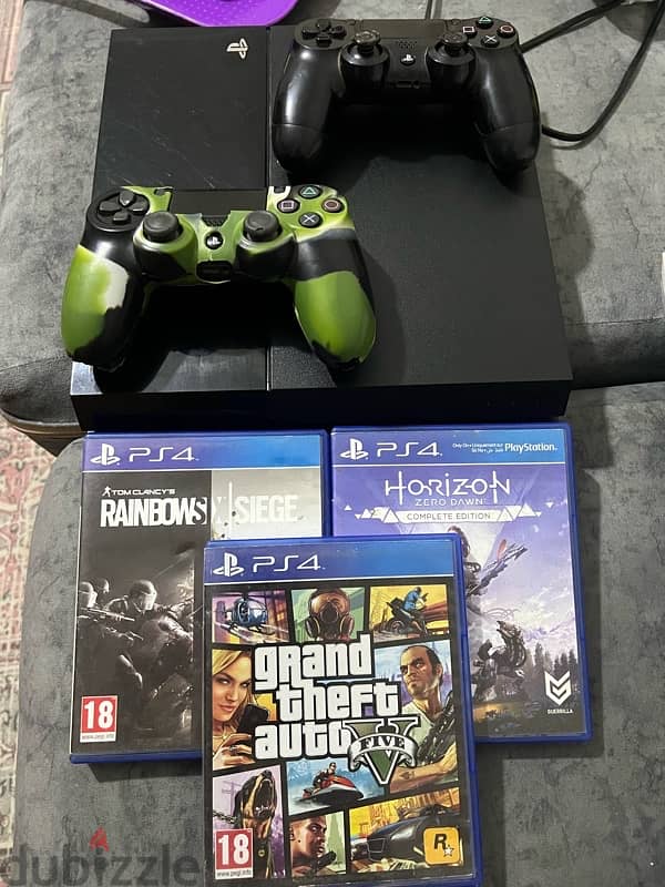 ps4 fat 500g with 2 controller  +3 cd 0