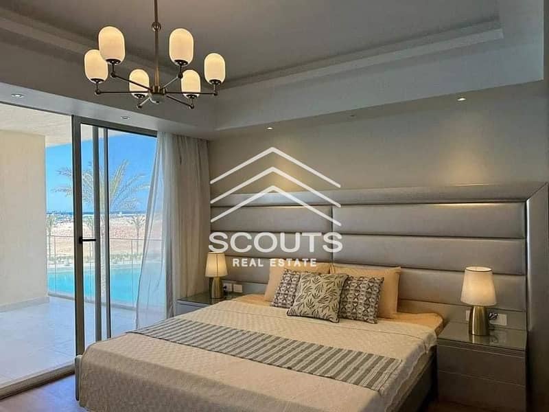 fully finished - sea side view with 12 years installm Ready To Move latin district new Alamein, north coast 3 bedrooms apartment for sale in Alamein 4