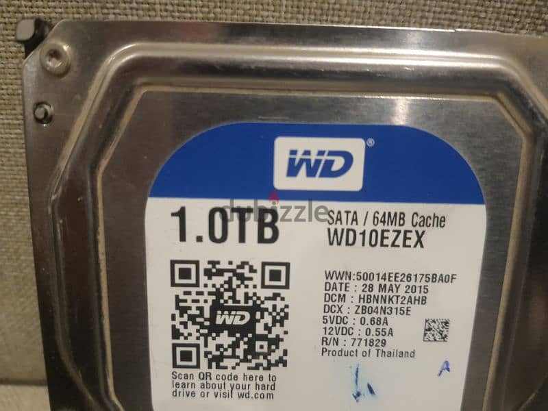 هارد ١ تيرا ازرق  Wd hdd 1tb blue 1