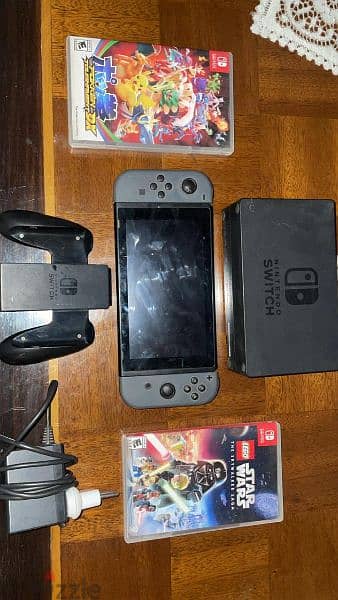 nintendo switch oled v2 + joy con joystick +2 card games