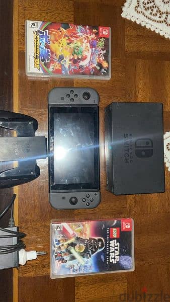 nintendo switch oled v2 + joy con joystick +2 card games 6