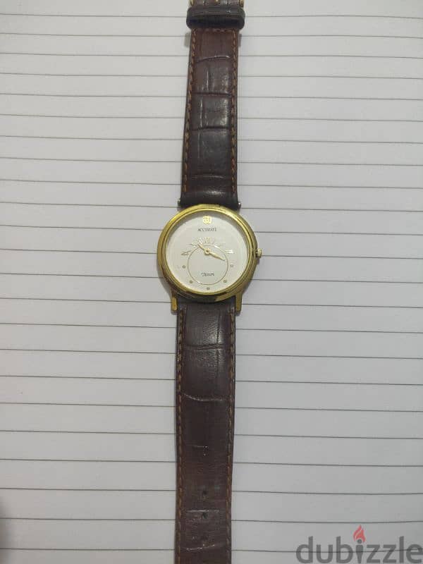 Accurate watch swiss made 22k gold plated 0