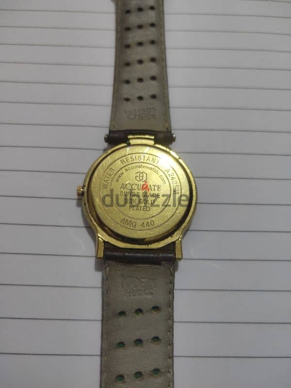 Accurate watch swiss made 22k gold plated 1