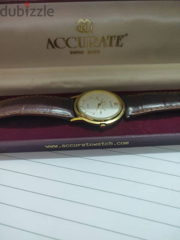 Accurate watch swiss made 22k gold plated 3