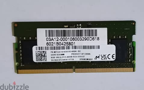 8*2 gb ram ddr5 4800 SODIMM