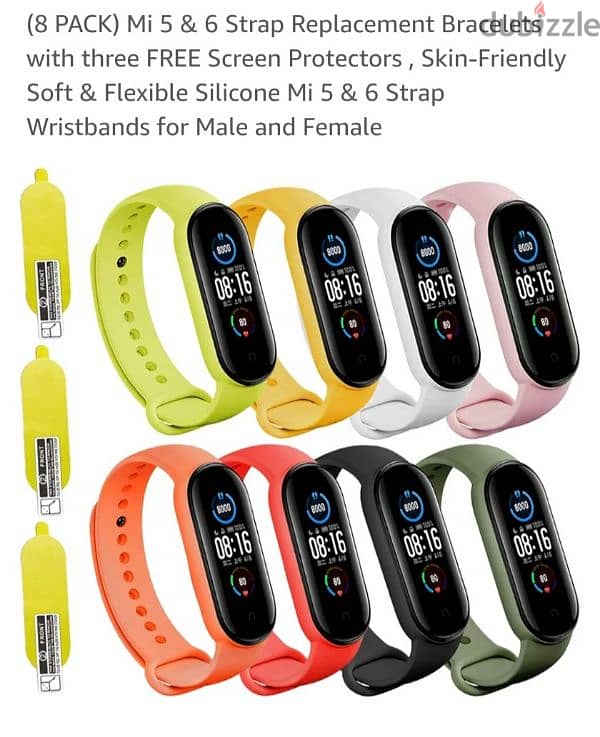 New from U. S. A,  8 Silicon Straps for Xiaomi band Mi 5 & 6 0