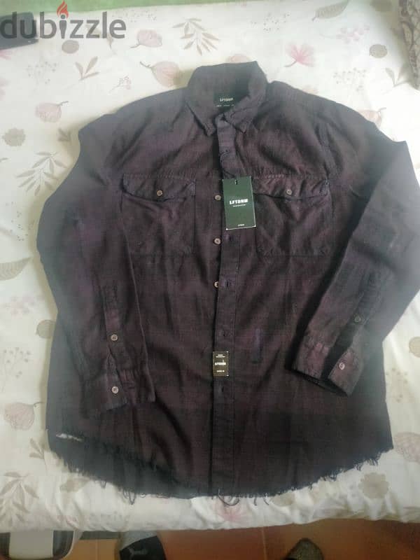 black shirt ( lftdnm) size 40 dirty shirt catting 1