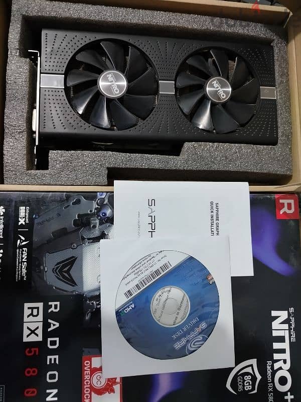 rx 580 sapphire nitro+ 8gb حاله فوق الممتازه 0