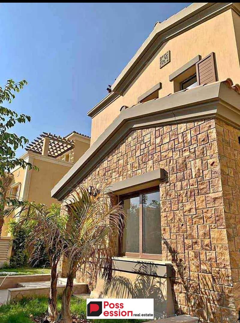 Corner villa for sale 205 meters in Telal East Compound, New Cairo, Fifth Settlement, near the American University, landscape view and lagoon, 0