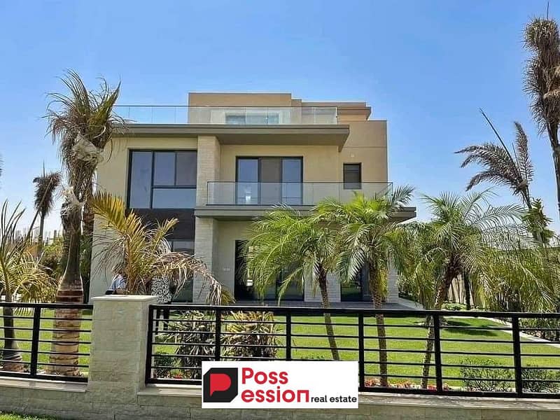 Villa with a unique view for sale in Sarai New Cairo, next to Madinaty at entrance to Mostakbal City and New Capital, and minutes from 5th Settlement 0