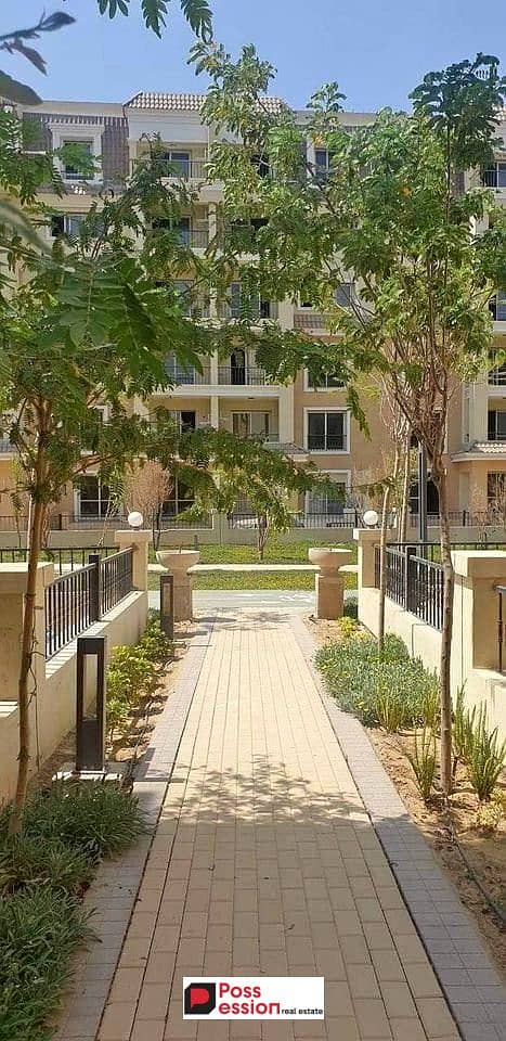 Distinctive apartment for sale, ground floor, in a garden, next to Madinaty View Park, open in installments over 8 years, the best down payment is 500 0