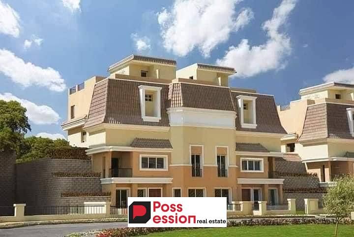 Villa for sale in Sarai Compound, Suez Road, next to Madinaty and Mostakbal City, in installments and a 44% discount 0