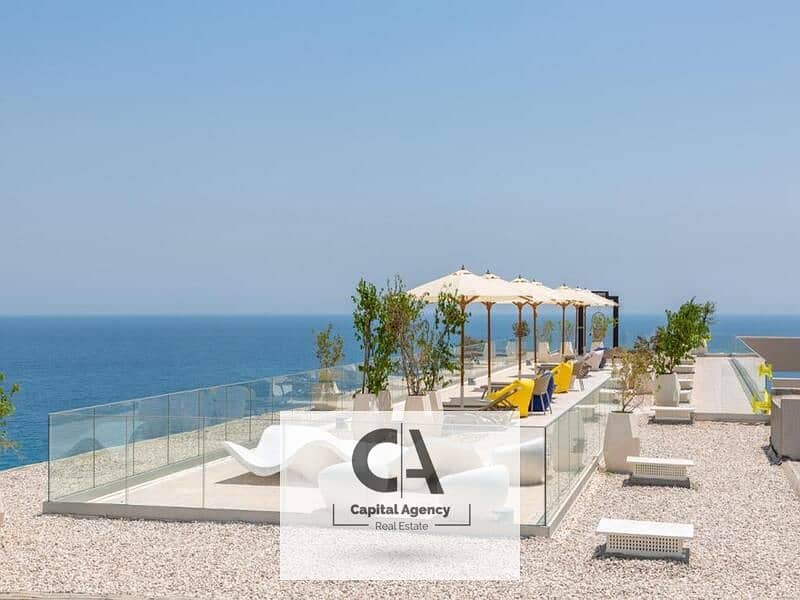 Without 0% down payment, a fully finished two-room chalet in Ain Sokhna, Monte Galala View directly on the lagoon 0