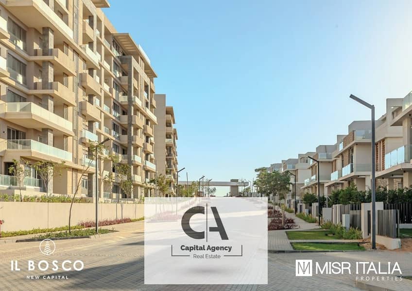 Without 0% down payment, own your apartment with G at the best price in the heart of the New Capital in IL Bosco Compound Installments over 10 years 0