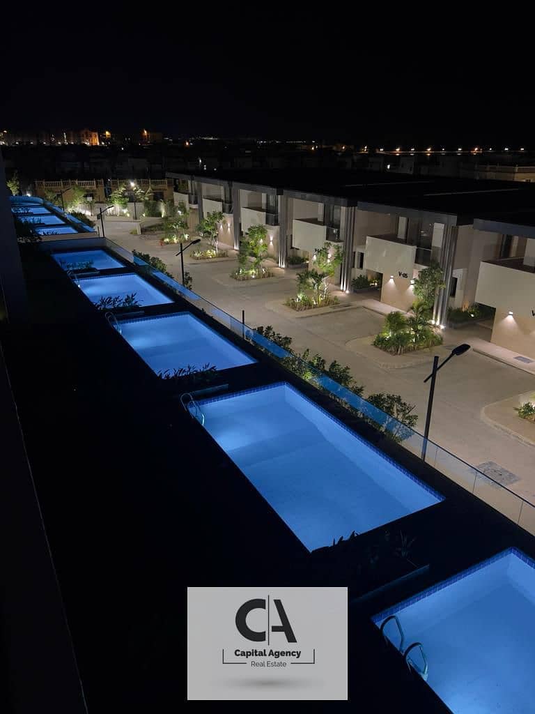 With 10% down payment, a fully finished 3-bedroom chalet for sale in Kai, Ain Sokhna View directly on the sea For real estate developer Misr Italia 0