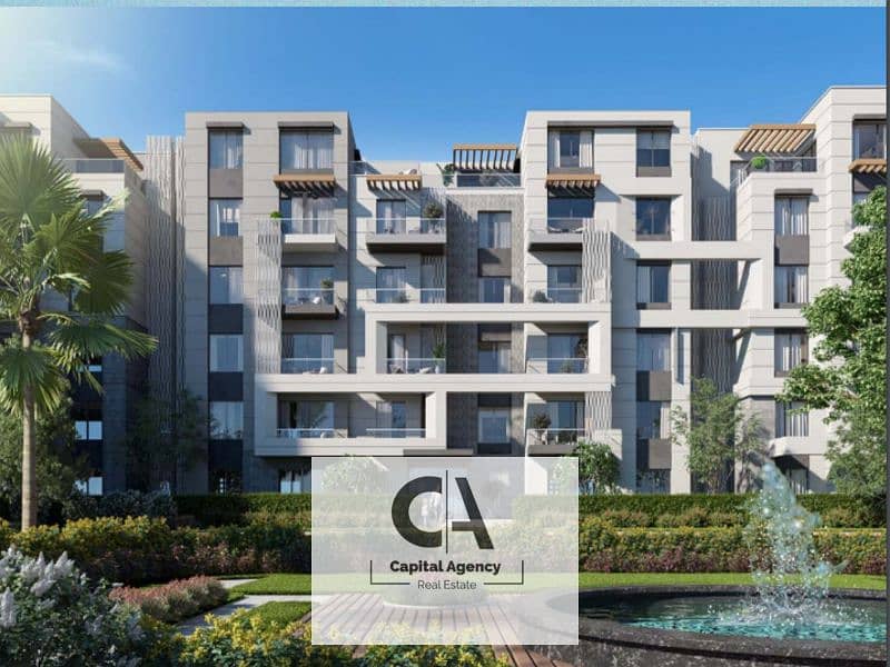 With a 5% down payment, I own an apartment for sale, ground floor with a garden, in the heart of October, in Badya Palm Hills Compound | View on the l 0