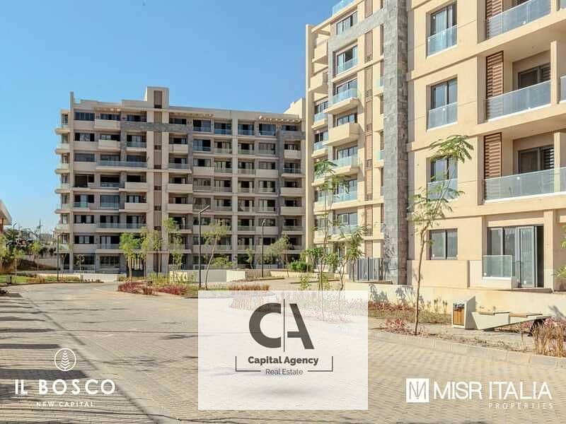 Apartment for sale without 0% down payment ready to move two rooms in the heart of the new capital with Misr Italia - Al Bosco 0