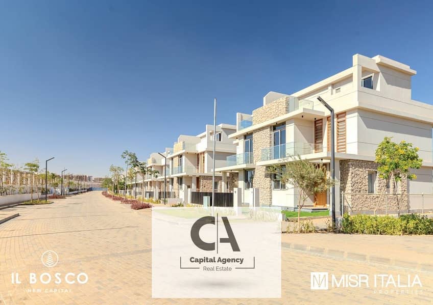 With only 5% down payment, receive immediately a 4-bedroom duplex + 40% discount on cash in IL Bosco | New Capital 0