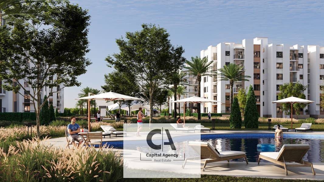 Apartment for sale in Garden 60 meters fully finished, delivery in one year in the heart of Sheikh Zayed -with a down payment and equal in Bliss Gate 0