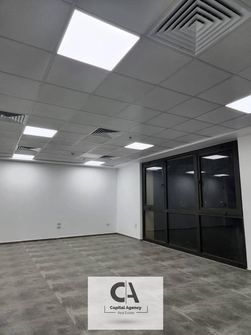 fully finished admin office 233m with Ac's for rent in North - New Cairo 0