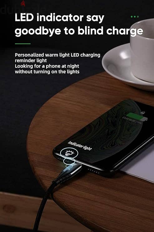 كابل مغناطيس مضئ شحن سريع و نقل داتا Fast Charging & Data Magnetic Led 3