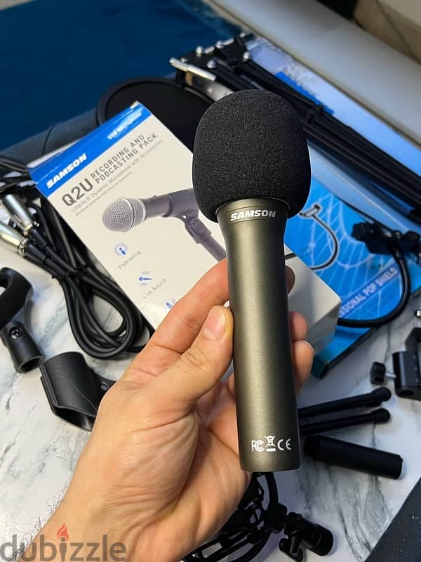 Microphone SAMSON Q2U dynamic جديد مايك Mic 8