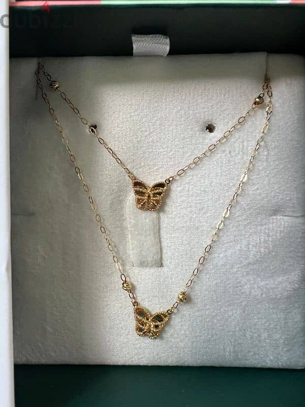 Miss L' Butterfly Layered Necklace in 18K Gold 1