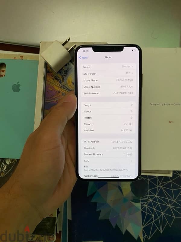 i phone xs max 256g بكل حاجته 5