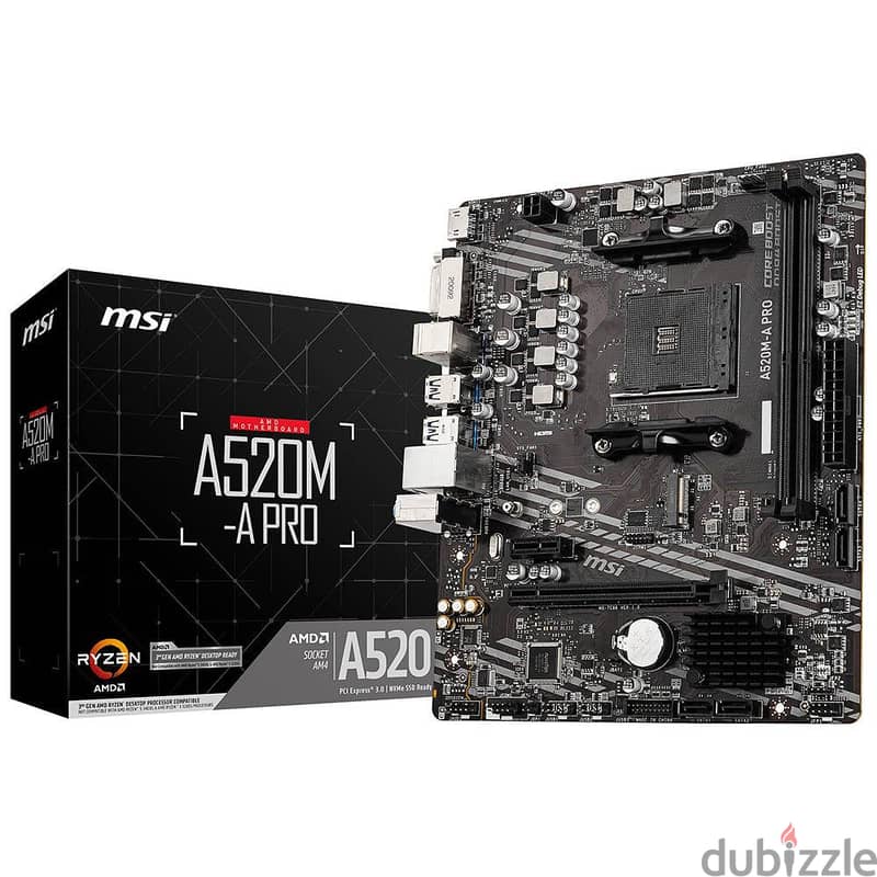 MSI A520M-A Pro Motherboard AM4 0