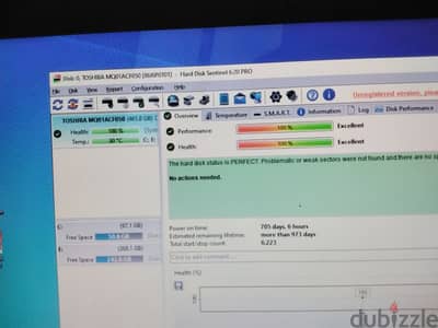 HDD toshiba health 100%  storage 500g