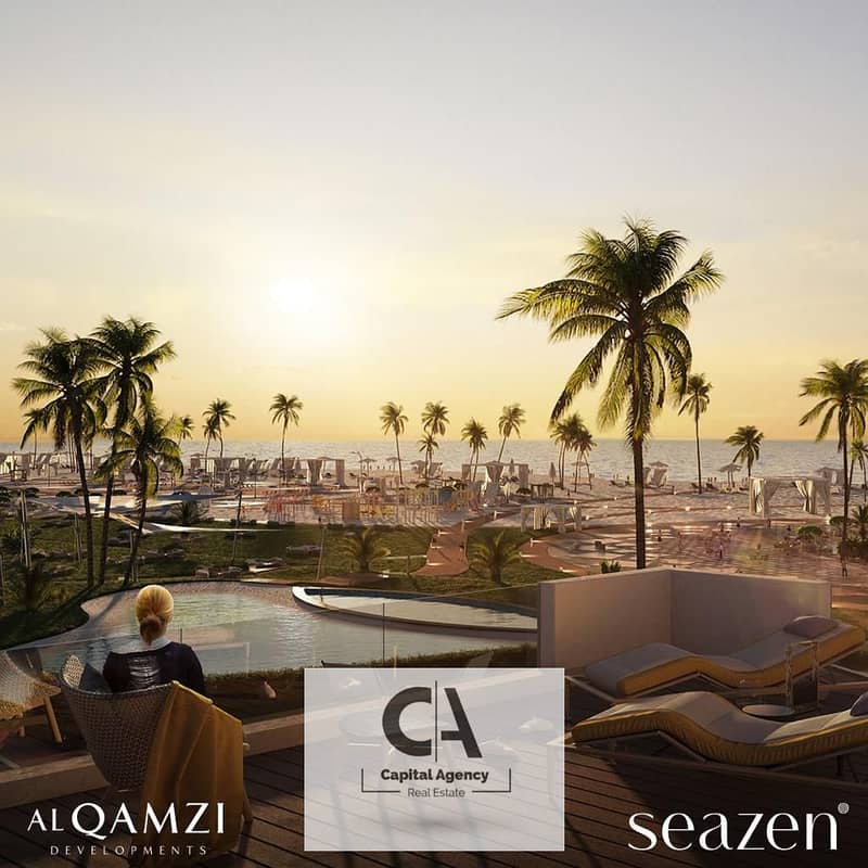 Own a chalet with a garden of 186 m. with a 10% down payment fully finished with kitchen & air conditioners_in Al Qamzi  on the North Coast | Seazen 0