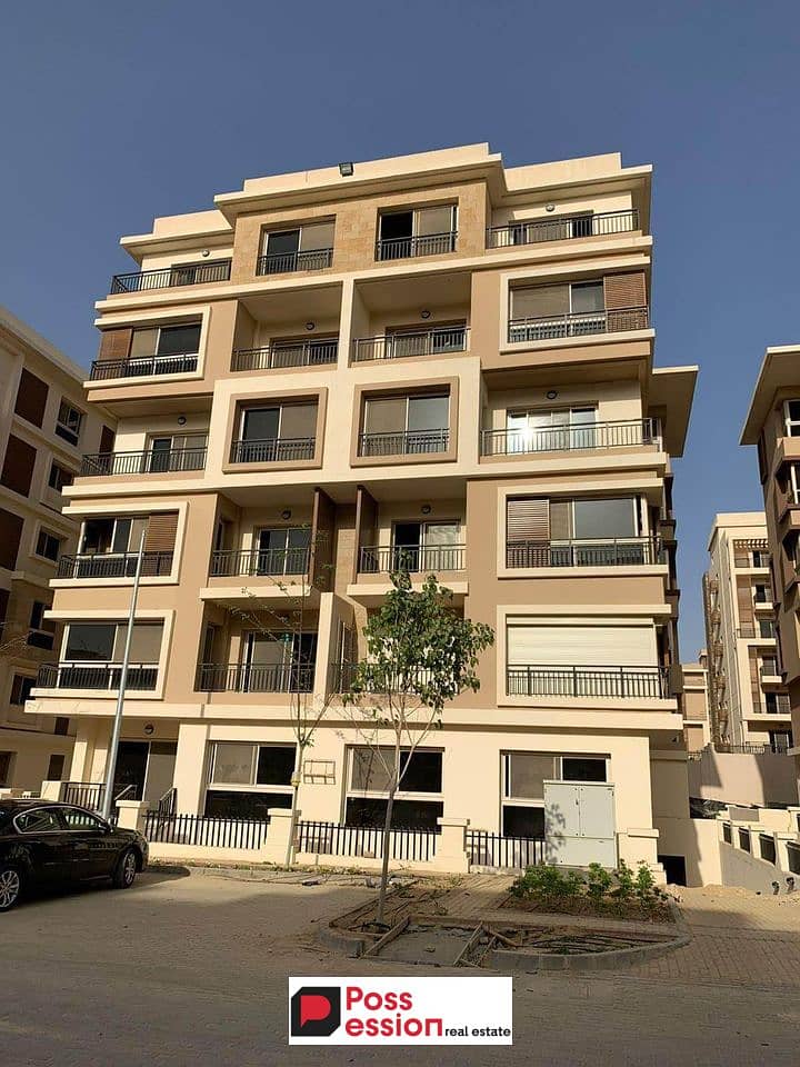 Apartment for sale in Sarai Compound Fifth Settlement wall by wall with Madinaty near Rehab and minutes from the American University landscape view 0