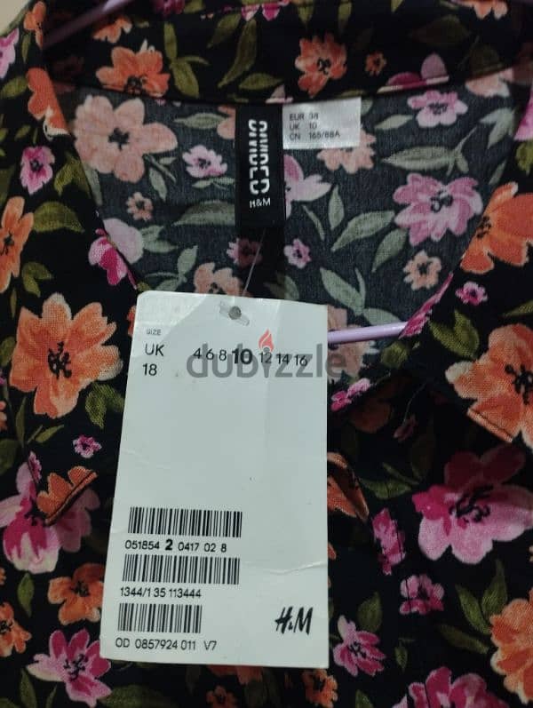 H&M floral shirt dress 1